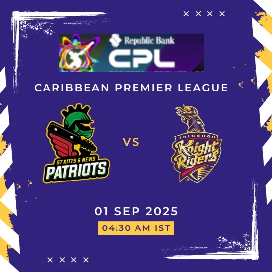 TKR vs SKN Today’s Prediction & Tips CPL 2025 Match 19 TKR vs SKN prediction for Sep 1, 4:30 PM IST. Get pitch, weather, H2H, and safest captain picks.