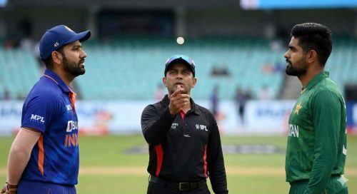 This image perfectly captures the moment of the toss, making it an ideal choice for the "Toss Factor in Cricket Matches" section. It visualizes a crucial event that significantly impacts match strategy and prediction.