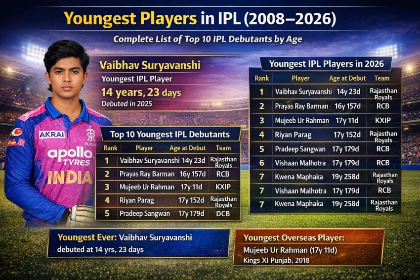 Vaibhav Suryavanshi youngest IPL player image showing 14-year-old Rajasthan Royals cricketer holding bat during IPL debut season